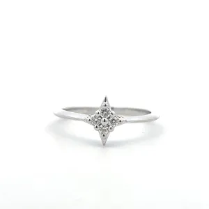 14K White Gold 0.25ctw Diamond Star Ring