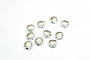 20 PCs Round Spacer Diamond Cut Alloy Charm Beads Connector Size 8mm Hole Size 0.8mm For Jewelry Making