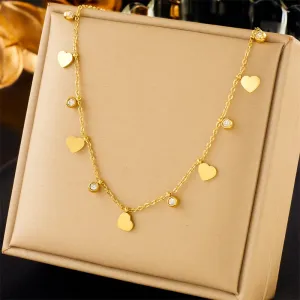 316L Stainless Steel Love Heart Pendant Necklace For Women