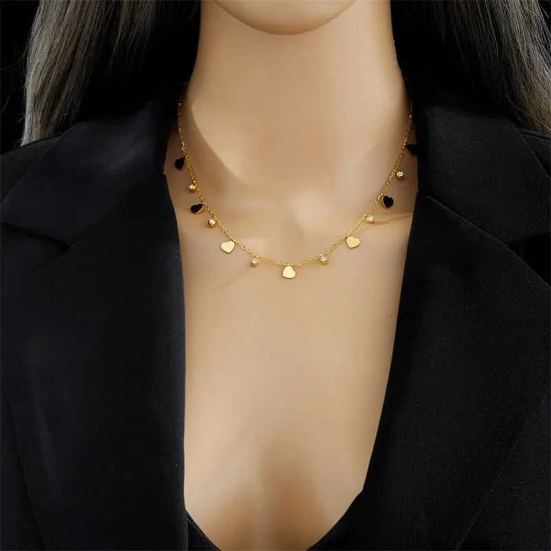 316L Stainless Steel Love Heart Pendant Necklace For Women