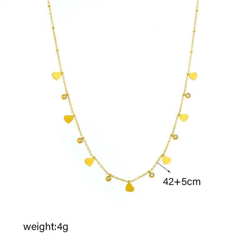 316L Stainless Steel Love Heart Pendant Necklace For Women