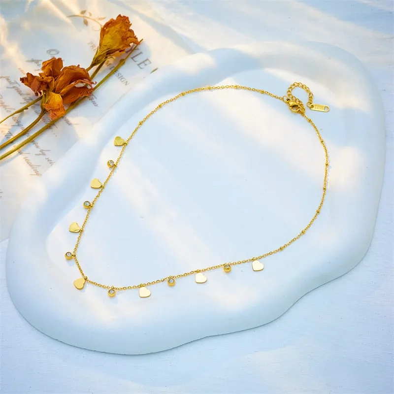 316L Stainless Steel Love Heart Pendant Necklace For Women