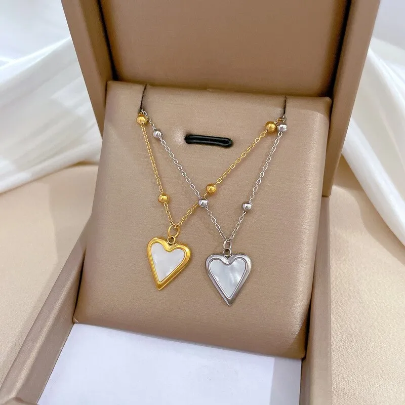 316L Stainless Steel Lovely Heart Love Pendant Necklace For Women