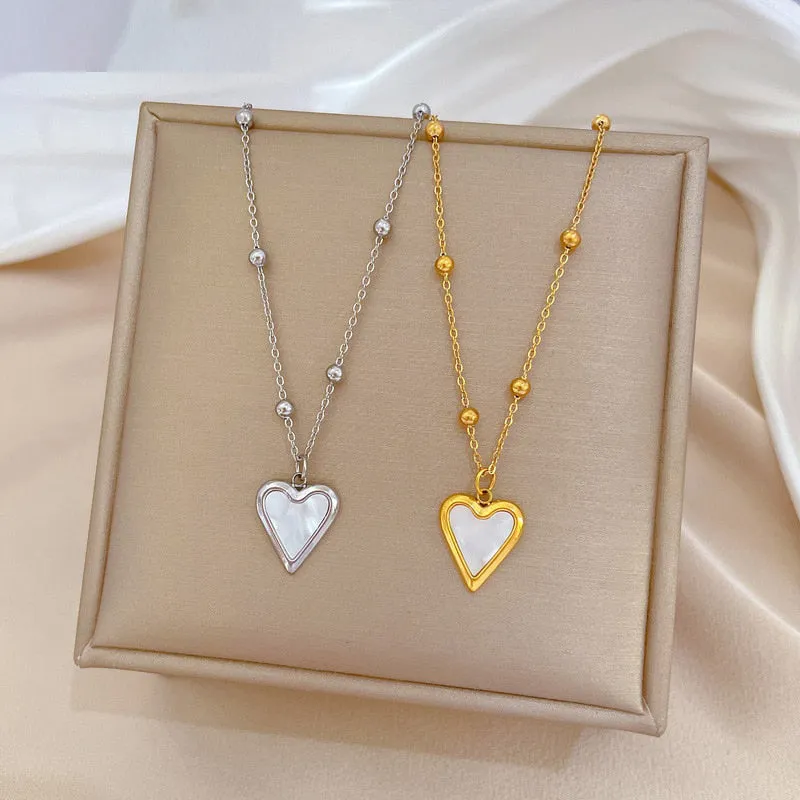 316L Stainless Steel Lovely Heart Love Pendant Necklace For Women