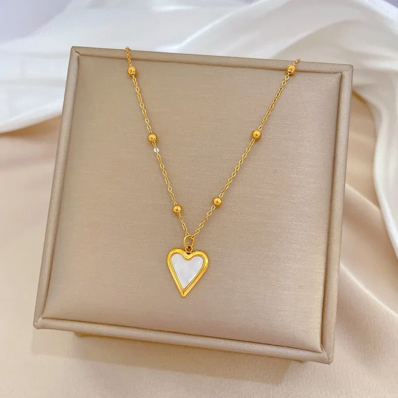 316L Stainless Steel Lovely Heart Love Pendant Necklace For Women