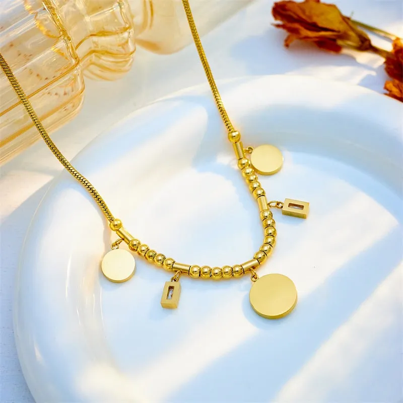 316L Stainless Steel Round Eye Crystal Pendant Necklace For Women