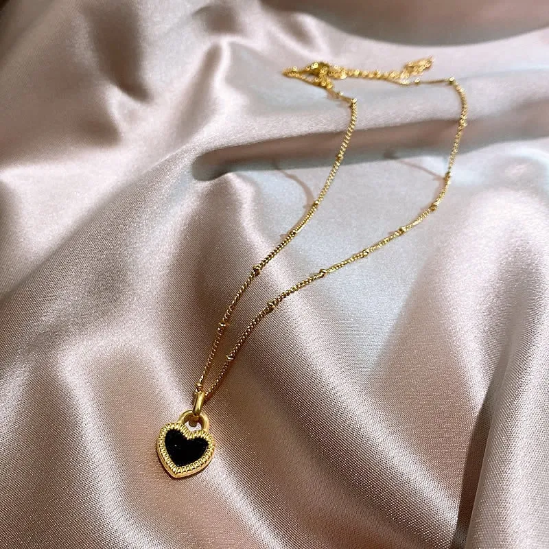 316L Stainless Steel Women Necklaces Ethnic Style Gold Color Lock Shape Pendant
