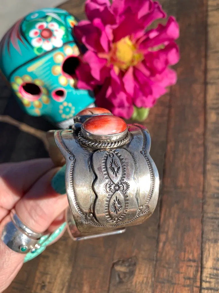 5 Stone Red Spiny Cuff