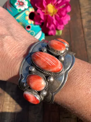 5 Stone Red Spiny Cuff
