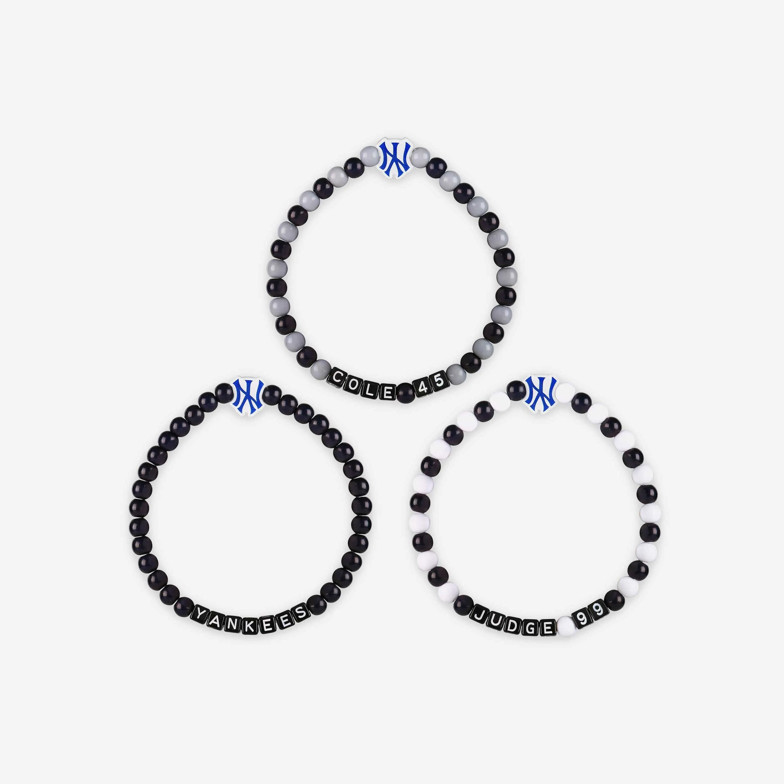 Aaron Judge & Gerrit Cole New York Yankees 3 Pack Player Beaded Friendship Bracelet