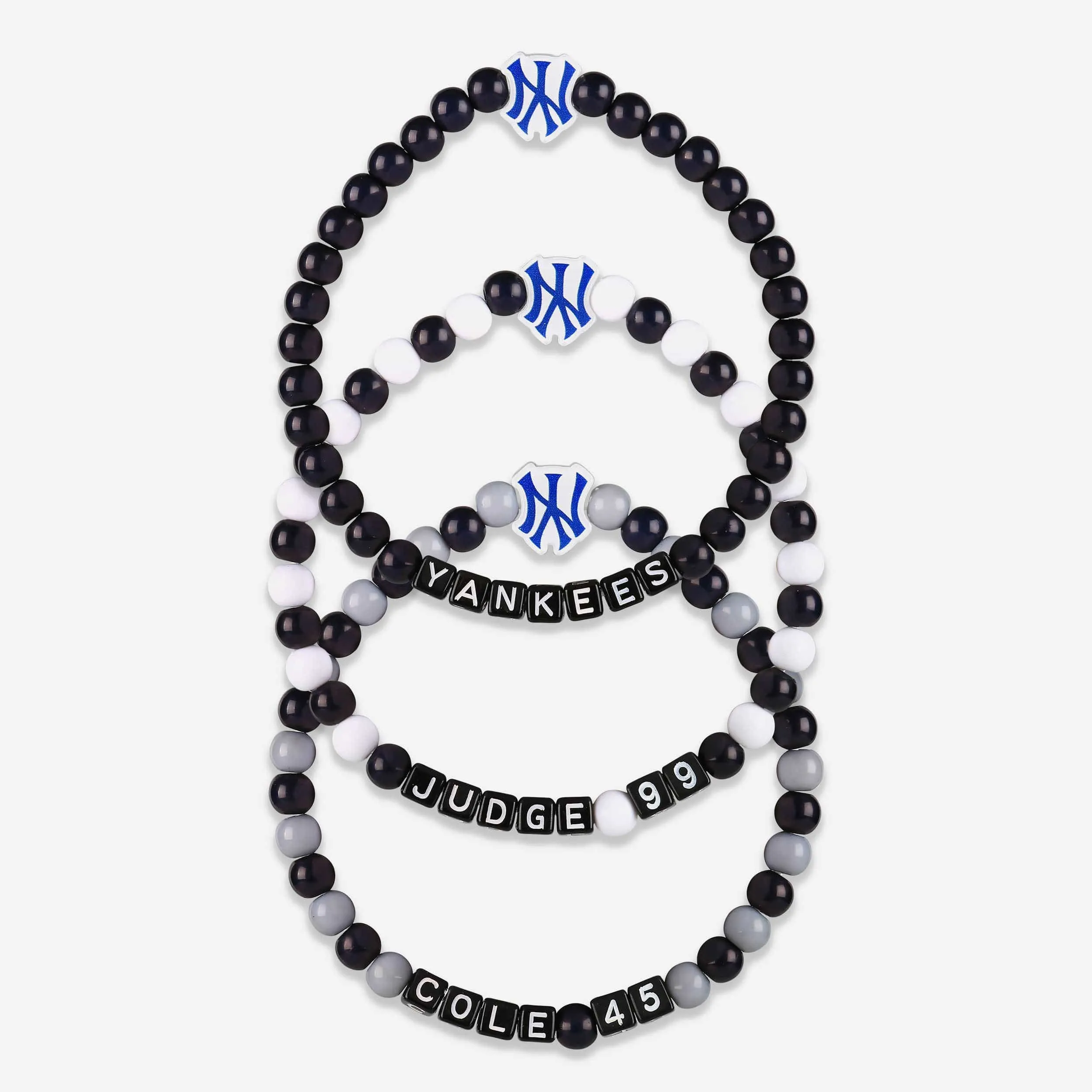 Aaron Judge & Gerrit Cole New York Yankees 3 Pack Player Beaded Friendship Bracelet