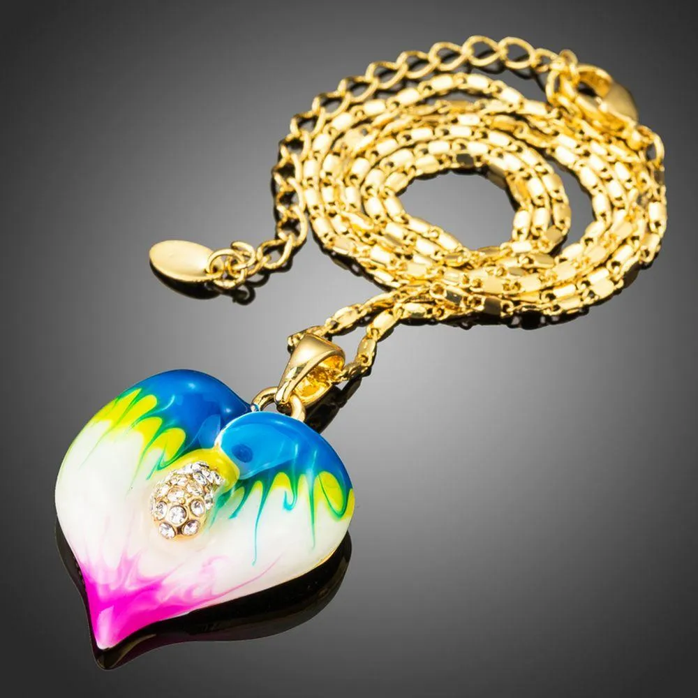 Artistic Heart Pendant Necklace KPN0208