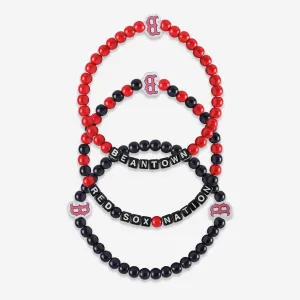 Boston Red Sox 3 Pack Beaded Friendship Bracelet