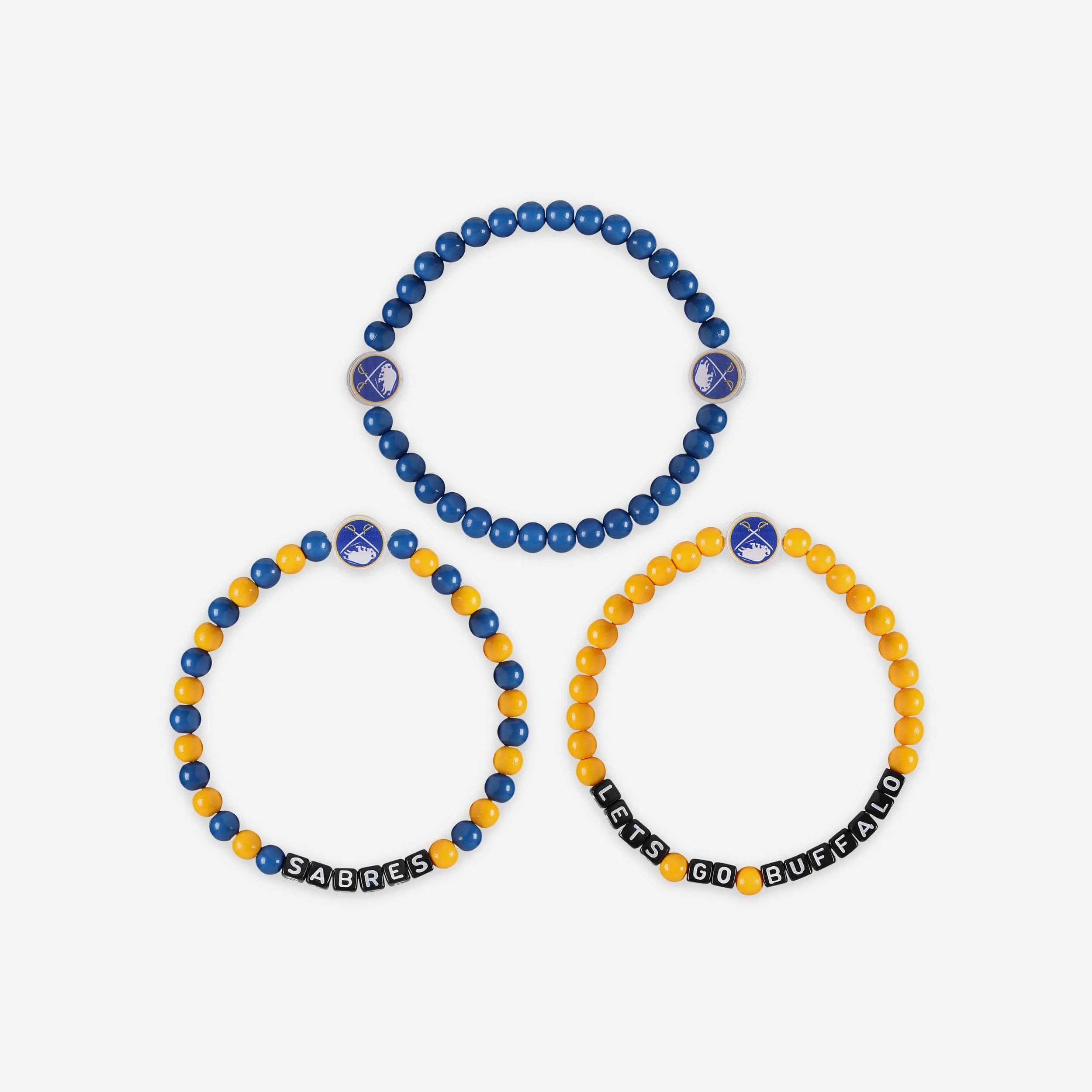 Buffalo Sabres 3 Pack Beaded Friendship Bracelet