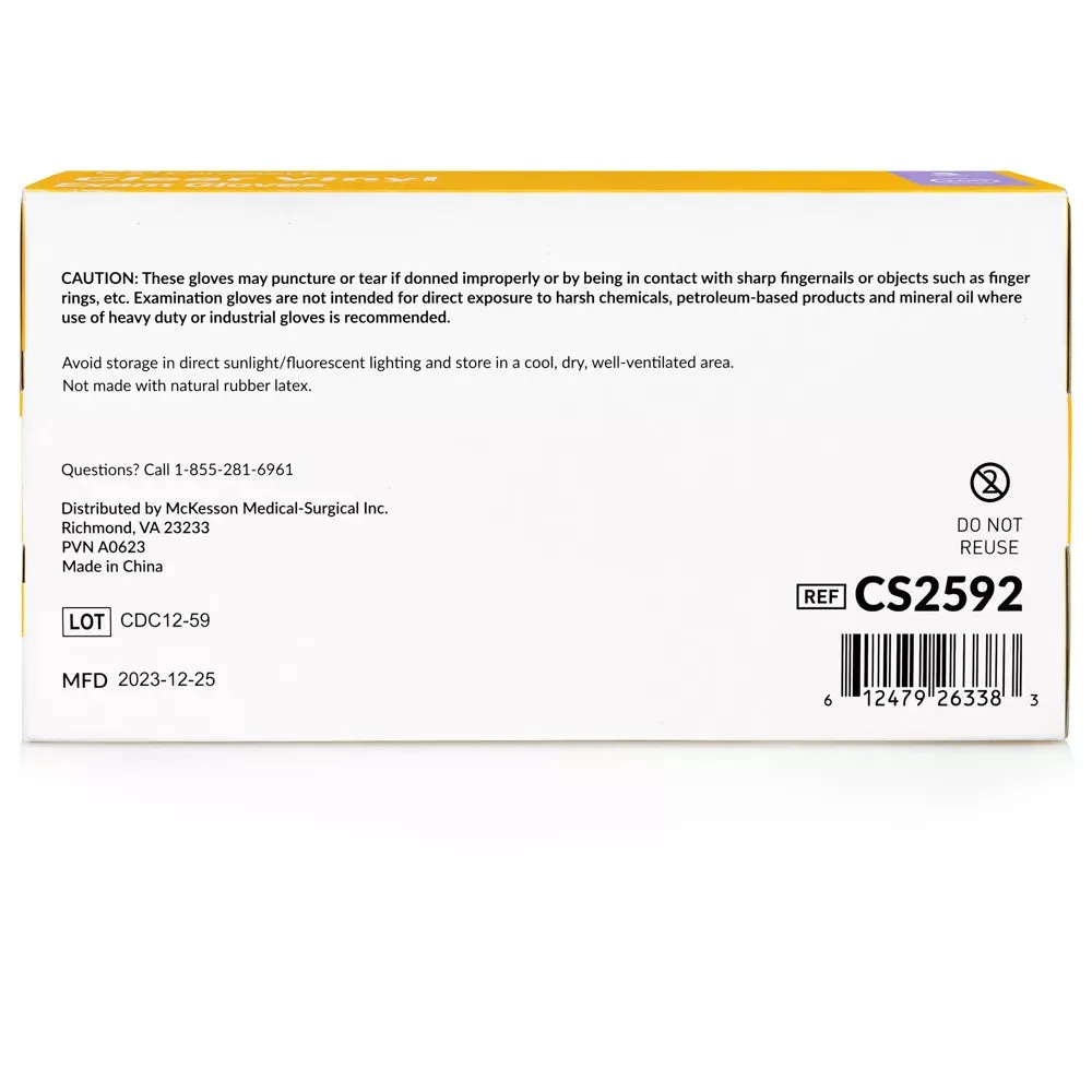 CareStock Vinyl Exam Gloves - Ultra-Strong with Slip-Resistant Textured Grip - Disposable Powder-Free Medical Gloves, Clear