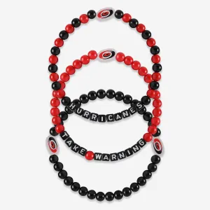 Carolina Hurricanes 3 Pack Beaded Friendship Bracelet