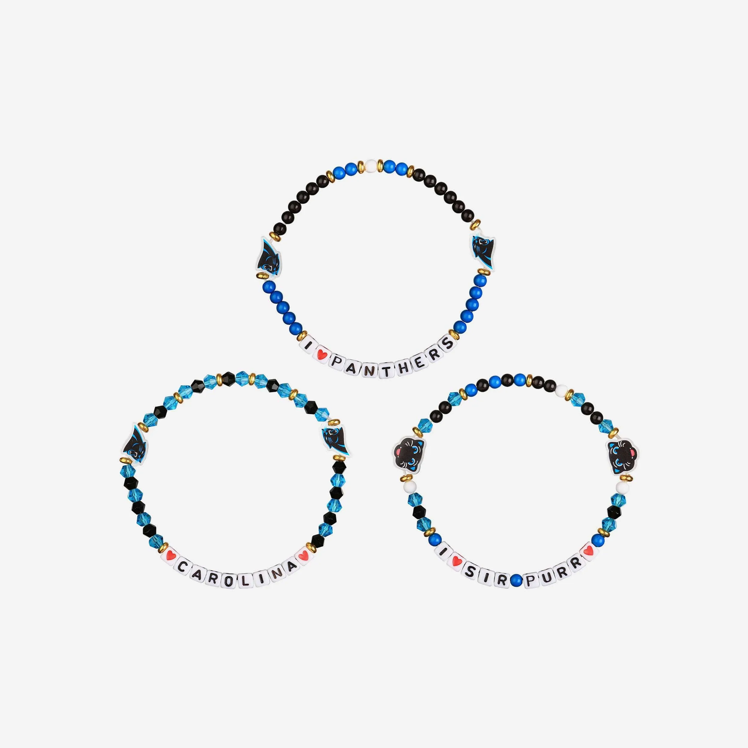 Carolina Panthers 3 Pack Friendship Bracelet