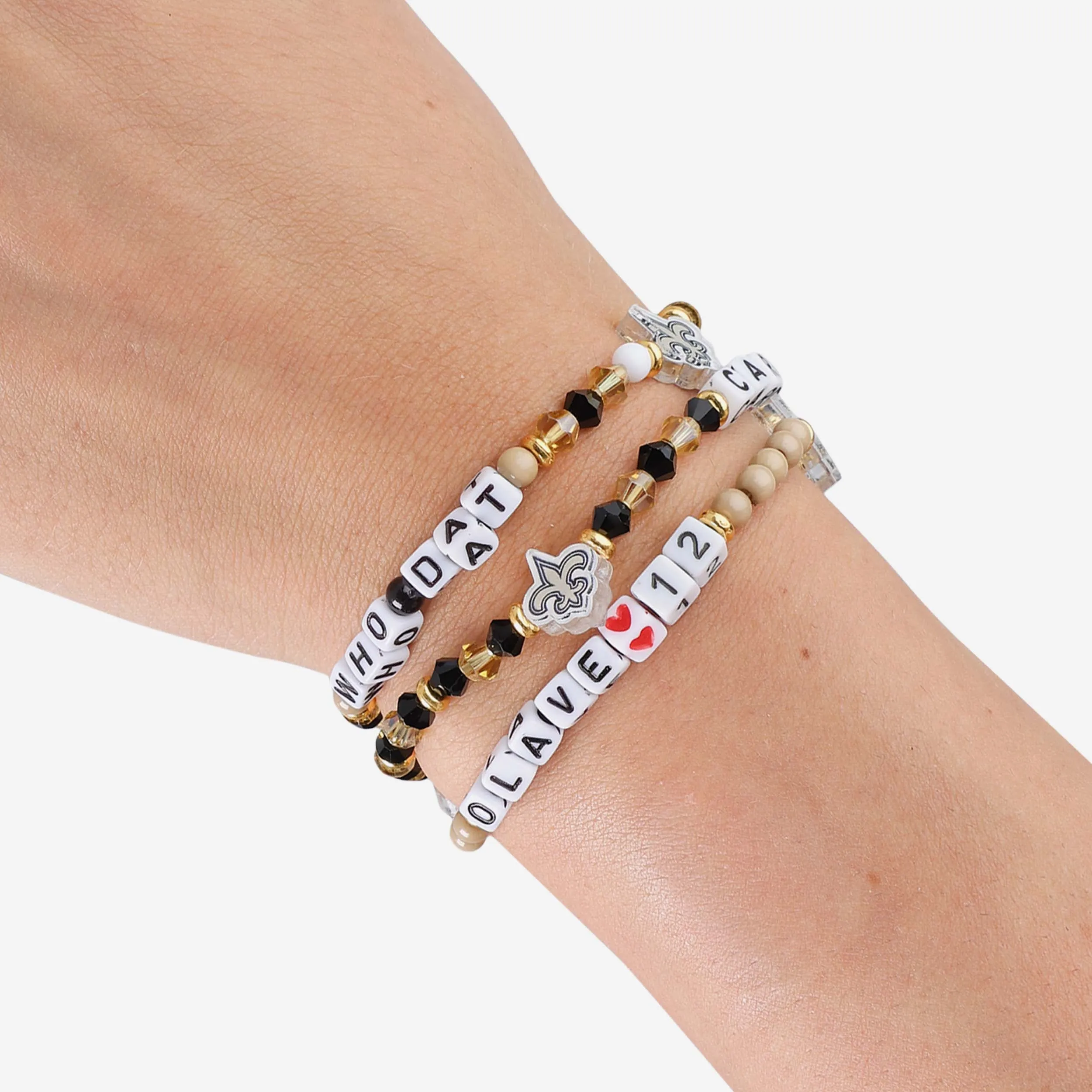 Chris Olave & Derek Carr New Orleans Saints 3 Pack Player Friendship Bracelet