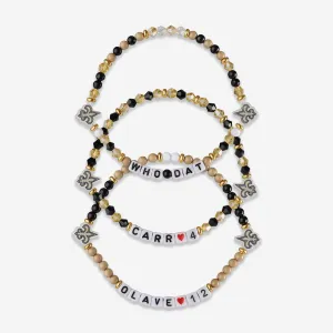 Chris Olave & Derek Carr New Orleans Saints 3 Pack Player Friendship Bracelet