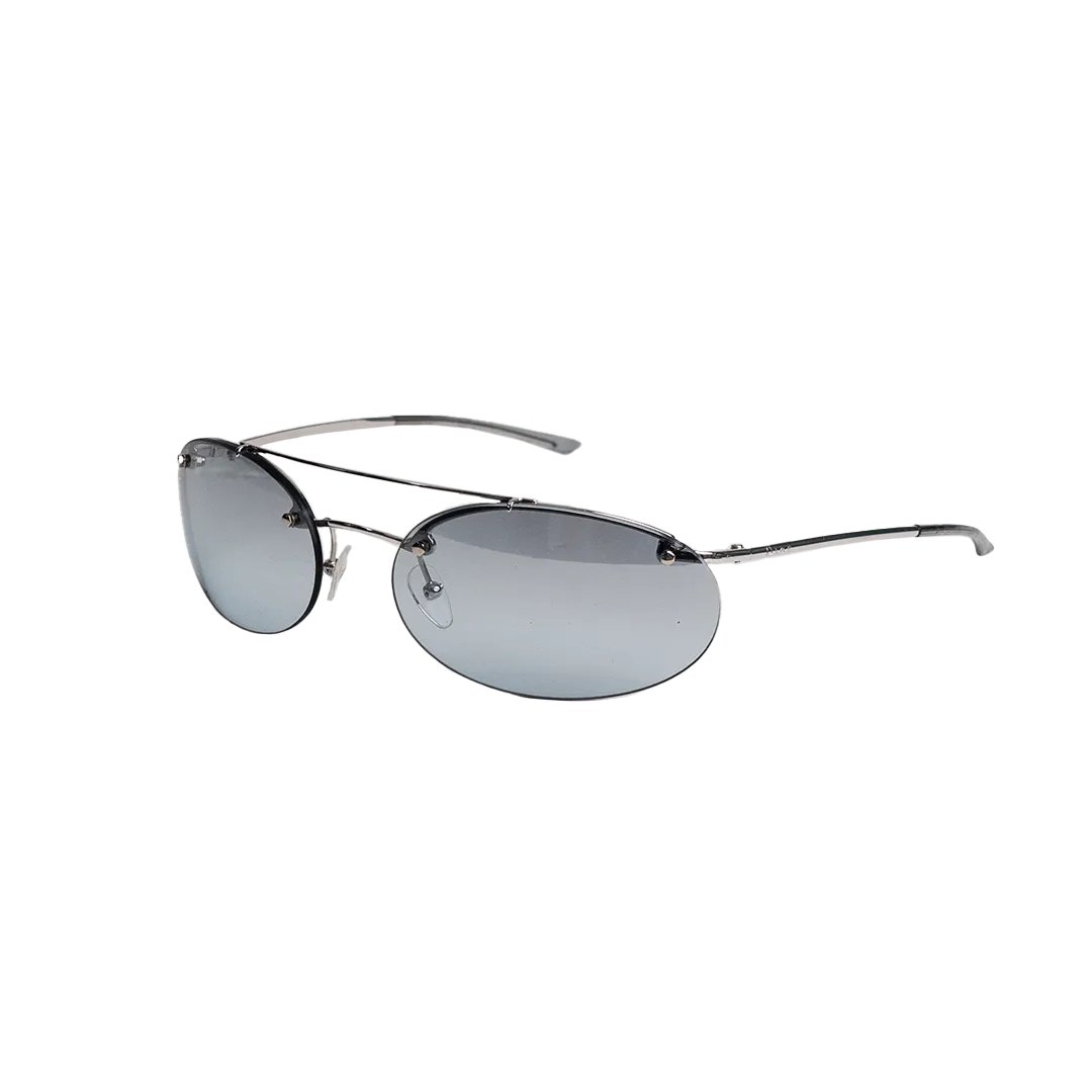 Christian Dior 2000s Half Frameless Oval Blue