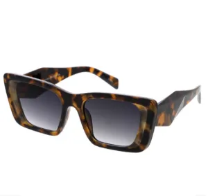 Chunky Retro Animal Print Fashion Sunglasses
