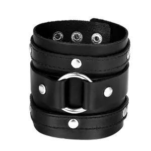 Classic Rock Style Bracelets / Cool Biker Jewelry For Men and Women / Black Adjustable Bracelet