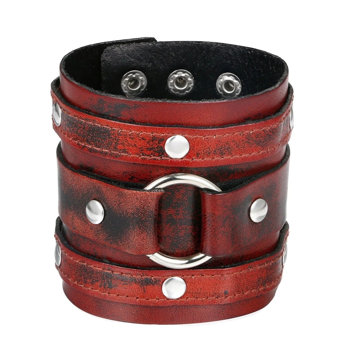 Classic Rock Style Bracelets / Cool Biker Jewelry For Men and Women / Black Adjustable Bracelet