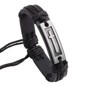 Cross Leather Bracelet