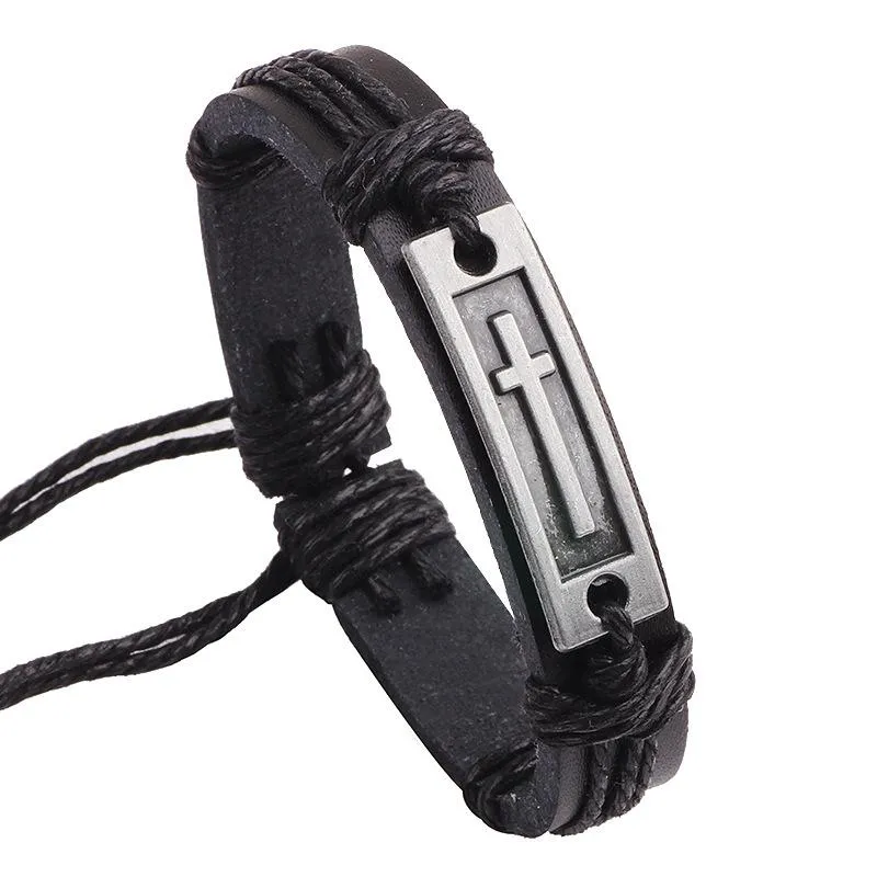 Cross Leather Bracelet