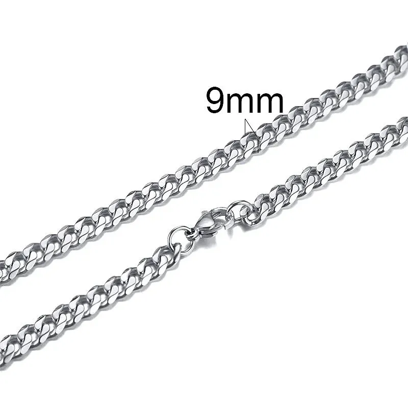 CUBAN LINK 3 TO 7 MM  STAINLESS STEEL NECKLACE FOR MEN