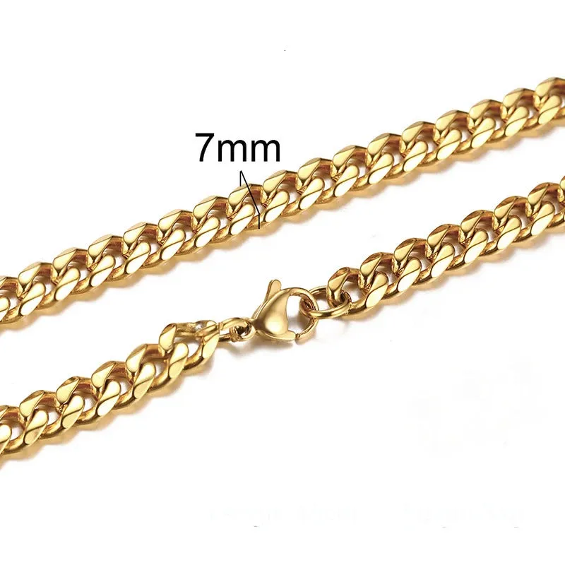 CUBAN LINK 3 TO 7 MM  STAINLESS STEEL NECKLACE FOR MEN