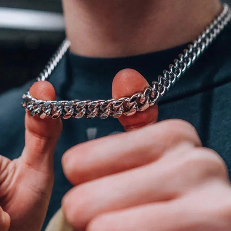 CUBAN LINK 3 TO 7 MM  STAINLESS STEEL NECKLACE FOR MEN