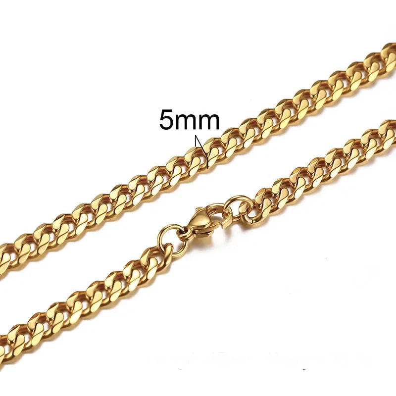 CUBAN LINK 3 TO 7 MM  STAINLESS STEEL NECKLACE FOR MEN