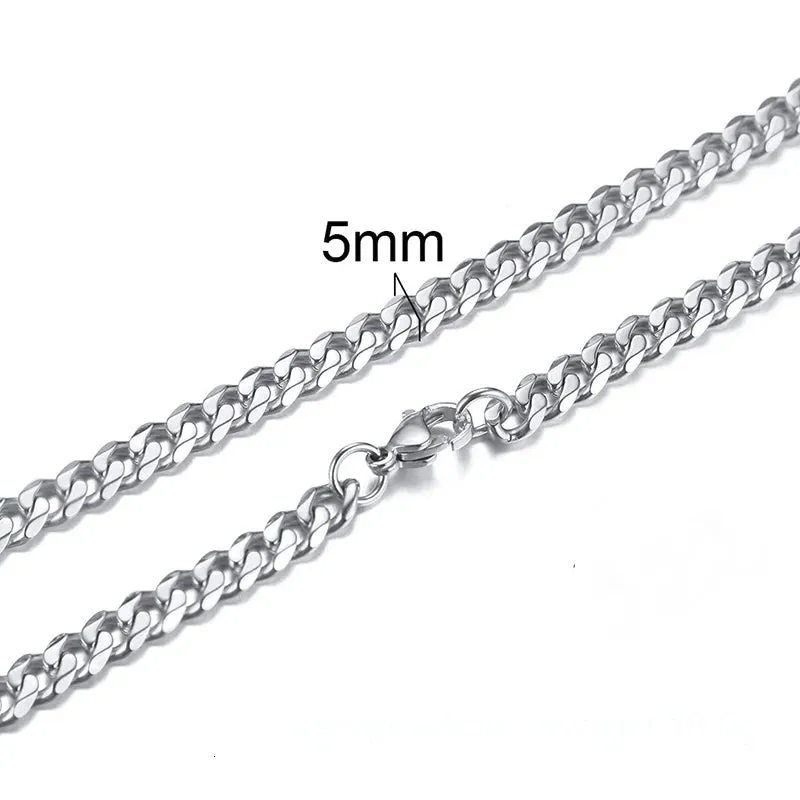 CUBAN LINK 3 TO 7 MM  STAINLESS STEEL NECKLACE FOR MEN