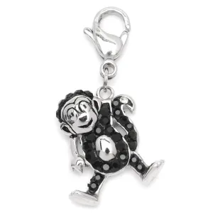 Devon Monkey with Black Stone Stainless Steel Charm