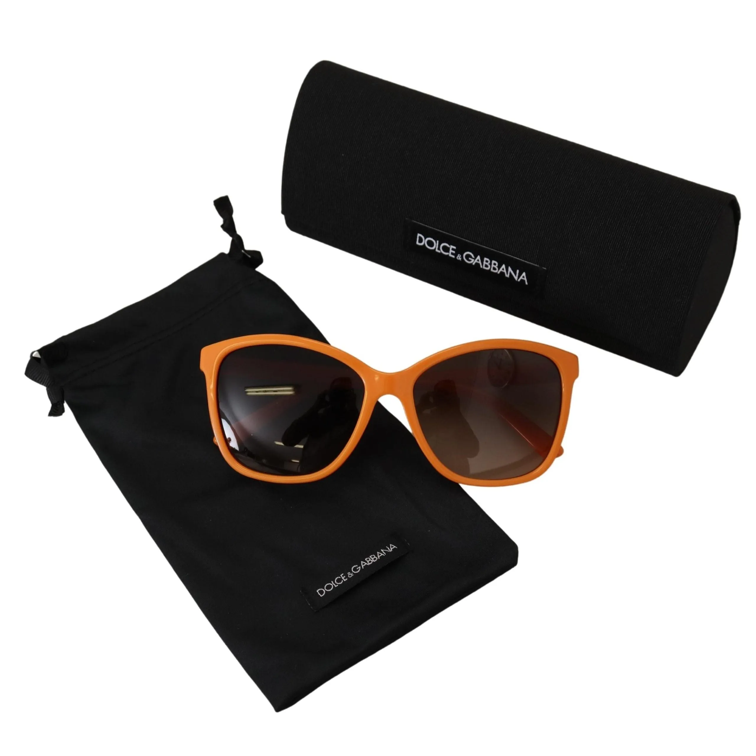 Dolce & Gabbana Chic Orange Round Sunglasses for Women