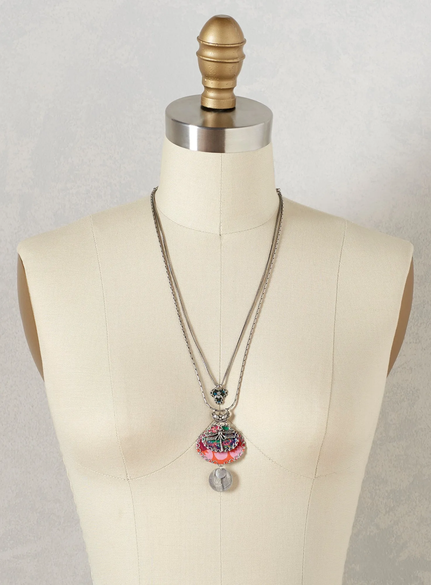 Dragonfly Collage Necklace