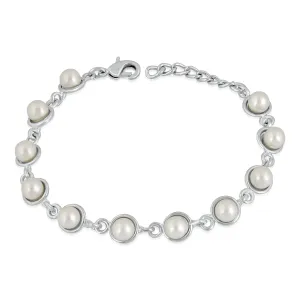 Enchanting Pearly White Designer adjustable Bracelet