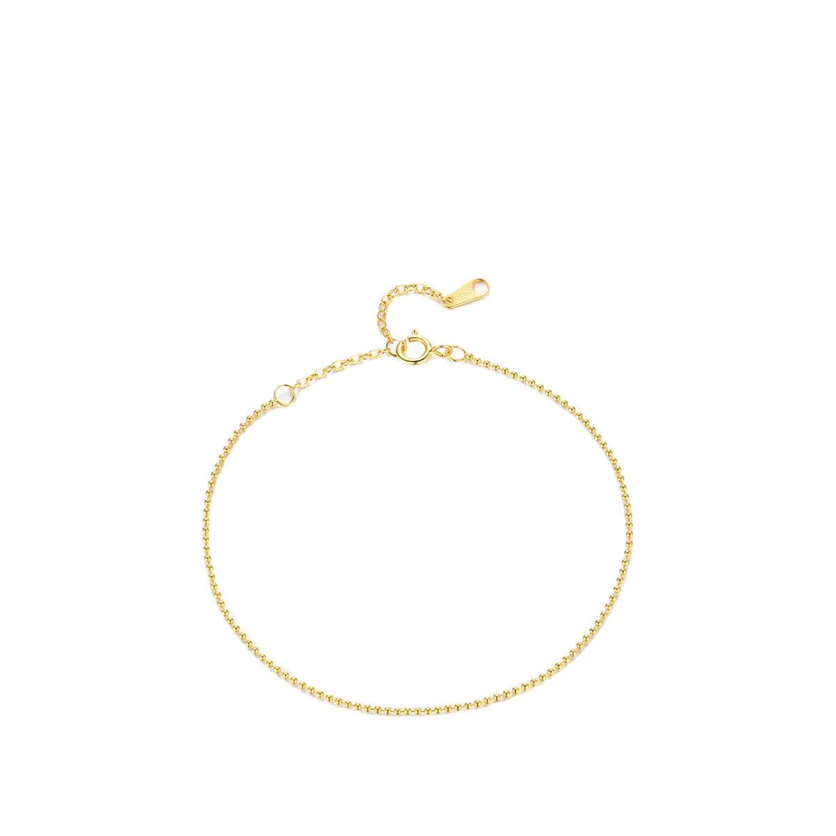 Everyday Genie Sterling Silver Bracelet with Small Gold Bead Detail for Women