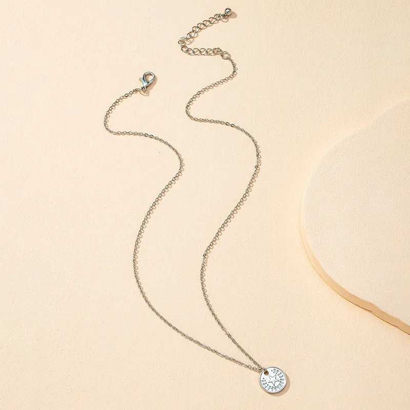 Exquisite Vienna Verve Gold Coin and Star Pendant Necklace