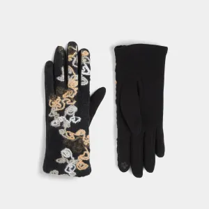 Felted Flower Cascade Touchscreen Gloves - Beige Multi - Final Sale