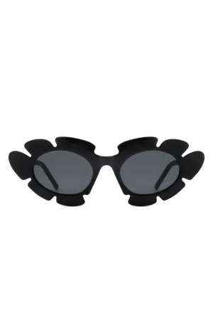 Ginnie Black Flower Cutout Cateye Sunglasses