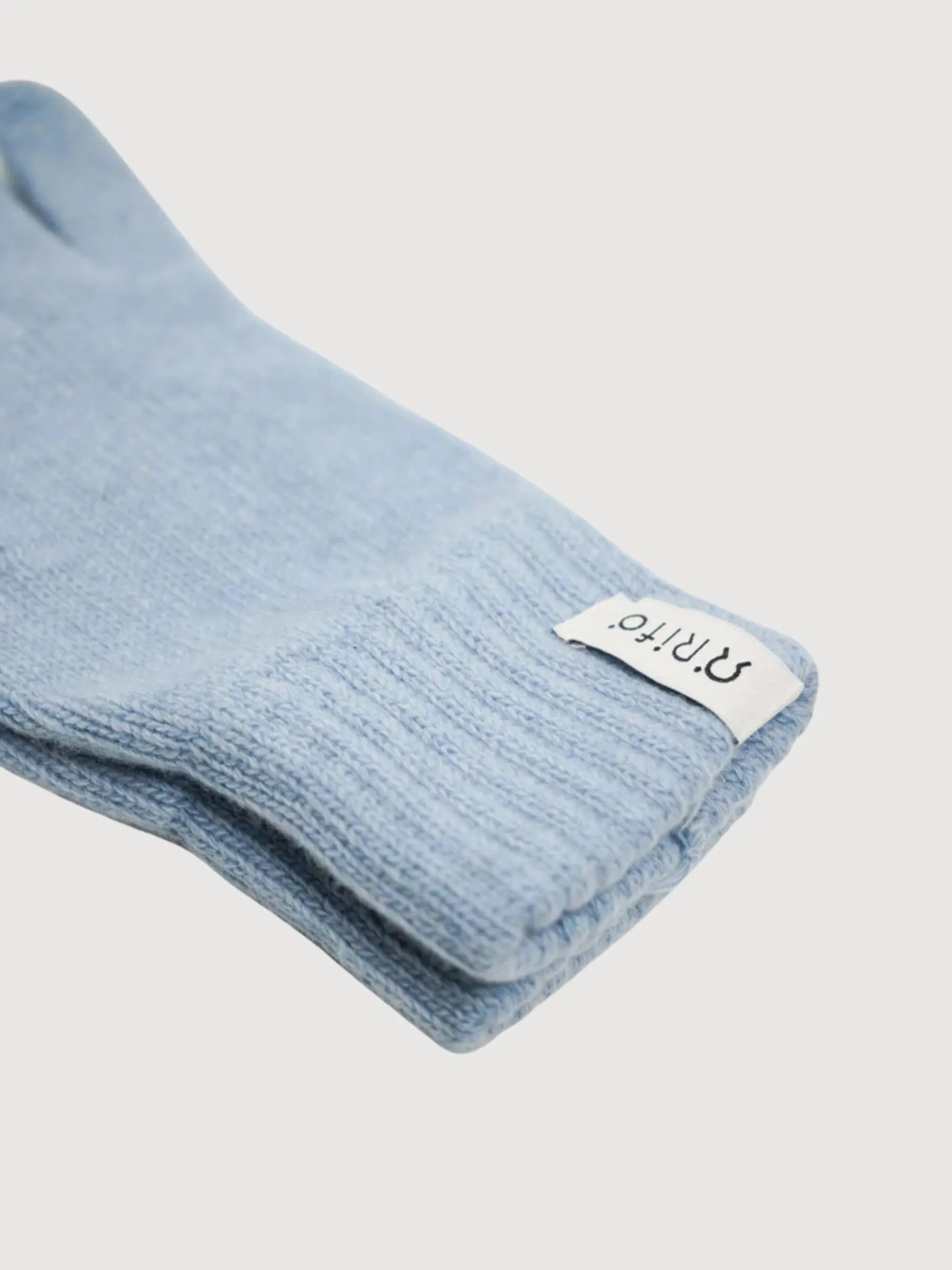 Gloves Anita Dusty Blue Woman in recycled cashmere | Rifò