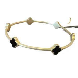 Gold Bangle Cross Accent