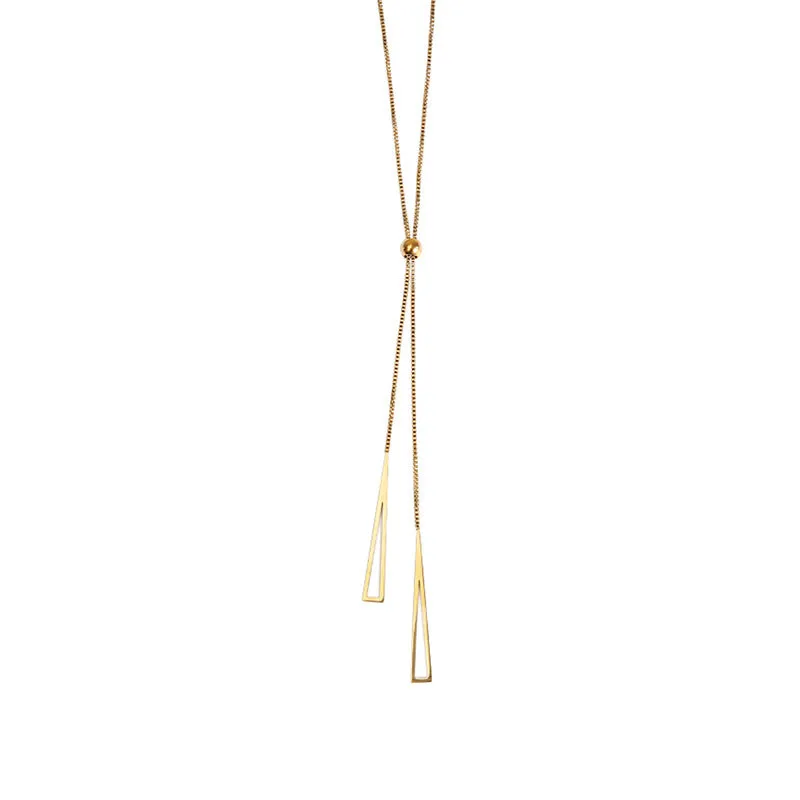 Gold Color Long Tassel Pendant Necklace For Women