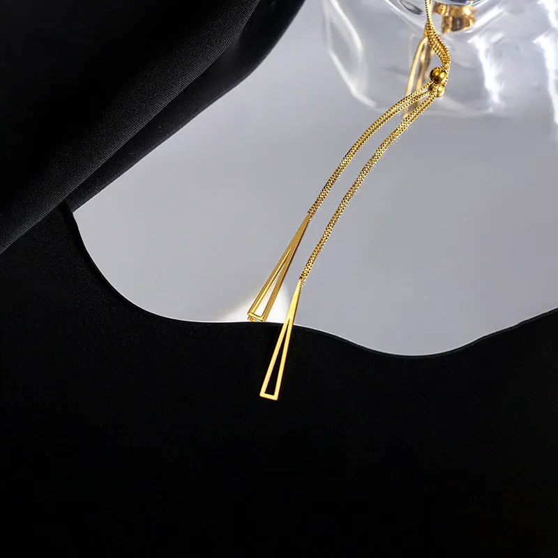 Gold Color Long Tassel Pendant Necklace For Women