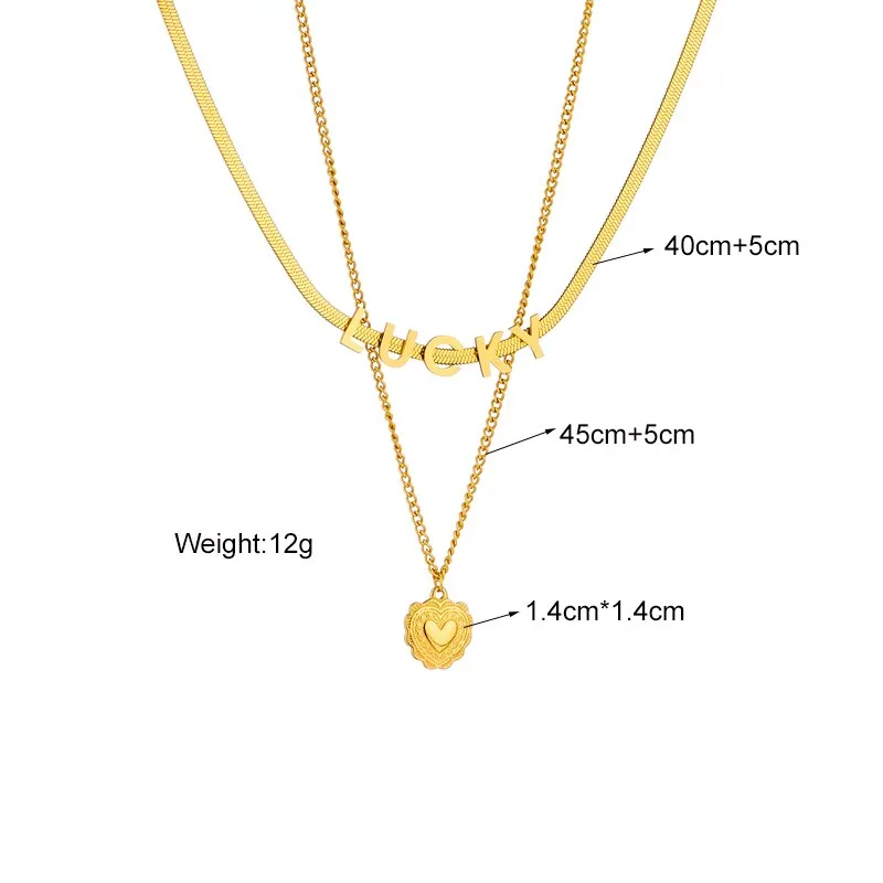 Gold Color Multi-Layer Letter Necklaces for Women