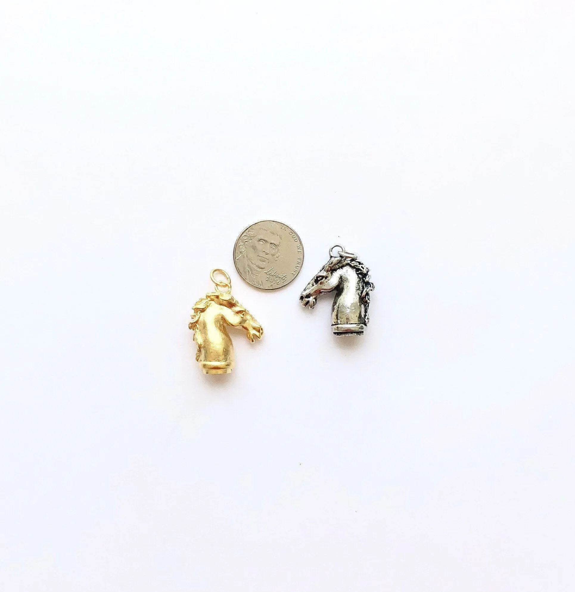 Gold Horse Head Charm, Pewter Charm, Horse Charm, Horse Necklace, Horse Jewelry, Equestrian Jewelry, Jewelry Finding