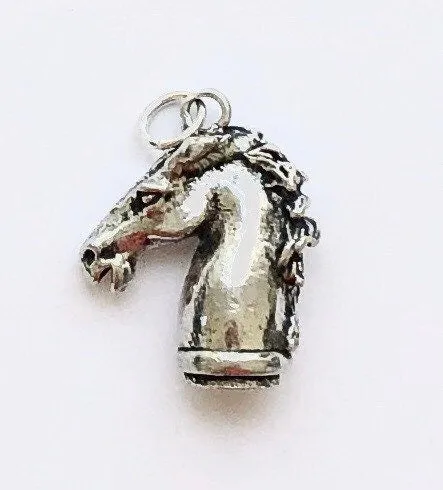 Gold Horse Head Charm, Pewter Charm, Horse Charm, Horse Necklace, Horse Jewelry, Equestrian Jewelry, Jewelry Finding