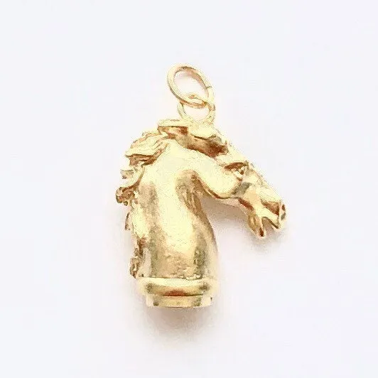 Gold Horse Head Charm, Pewter Charm, Horse Charm, Horse Necklace, Horse Jewelry, Equestrian Jewelry, Jewelry Finding